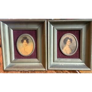 Set of Vintage Framed Print of Princess Metternich and Miss Rosemond Crocker